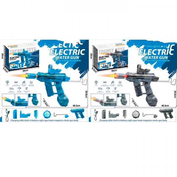 249015 Водяний автомат CY095-6 акум., приціл, рухлива деталь, USB, 2 кольори, світло, кор., 28-20-7 см.