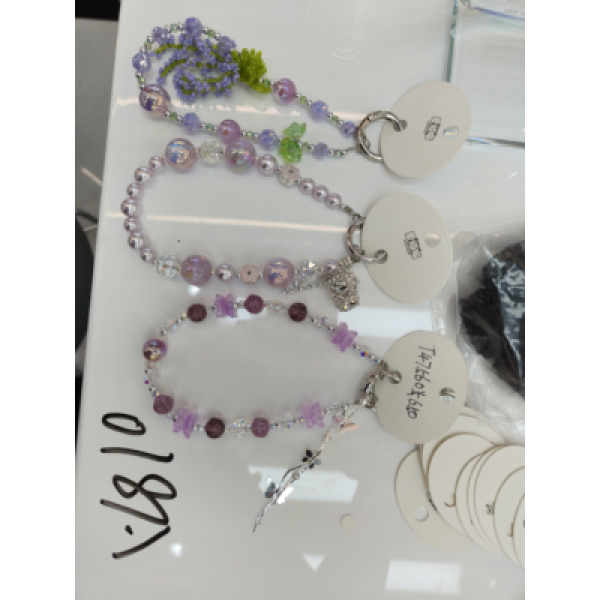 247333 Брелок FG250718018H  на сумку, намистини, 3 види ,  пак., 12-10-2см