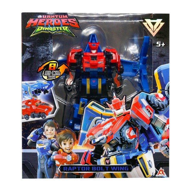 244729 Ігровий набір з роботом-трансформером DINOSTER - РАПТОР БОЛТ ВІНГ (2 машини)