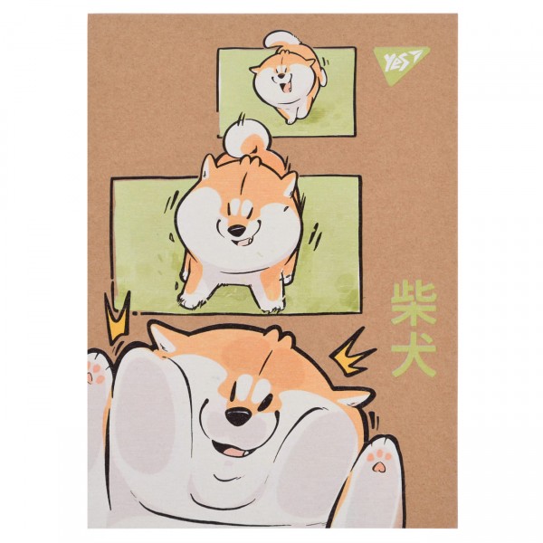 201035 Блокнот А6/80 кл клей, білила YES Animals. Corgi крафт