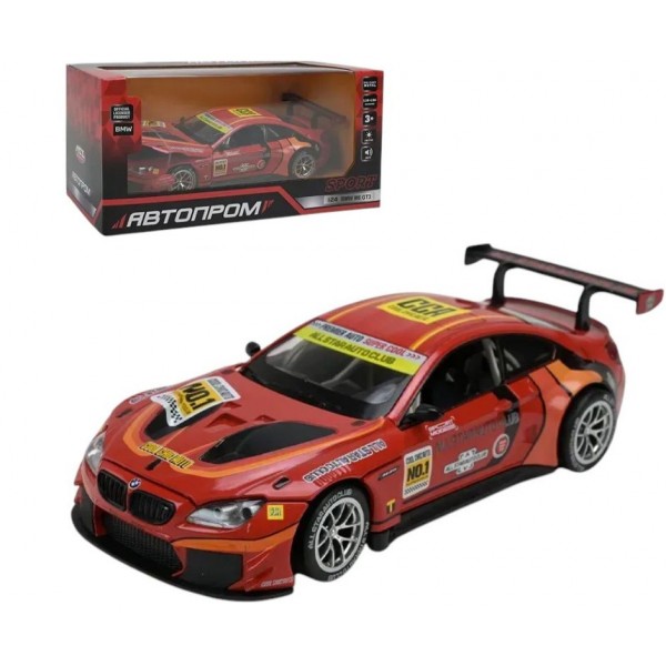248151 Іграшка машина мет. АВТОПРОМ арт. 68278A 1:24 "BMW M6 GT3",батар.,світло,звук,відкр.двері,капот,