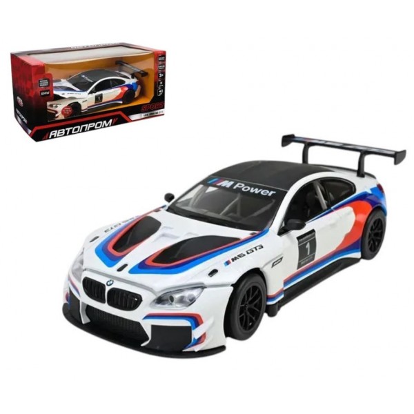 248674 Іграшка машина мет. АВТОПРОМ арт. 68255B(A) 1:24 BMW M6 GT3,бат, світ.,зв,відк.двері,капот,багаж. к