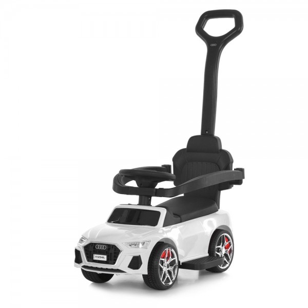 245046 Каталка-толокар M 6254EL-1 бат.ручка, муз, світло, шкіра, підсклянник, MP3, BLUETOOTH, білий
