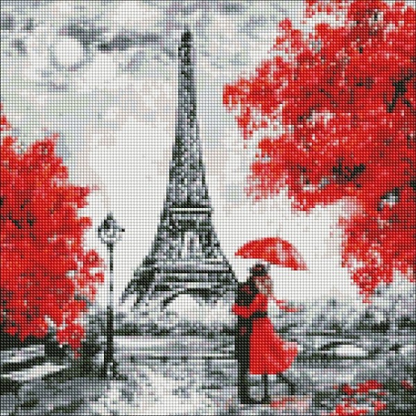 144307 Набір з алмазною мозаїкою "Дощовий Париж" 40х40см