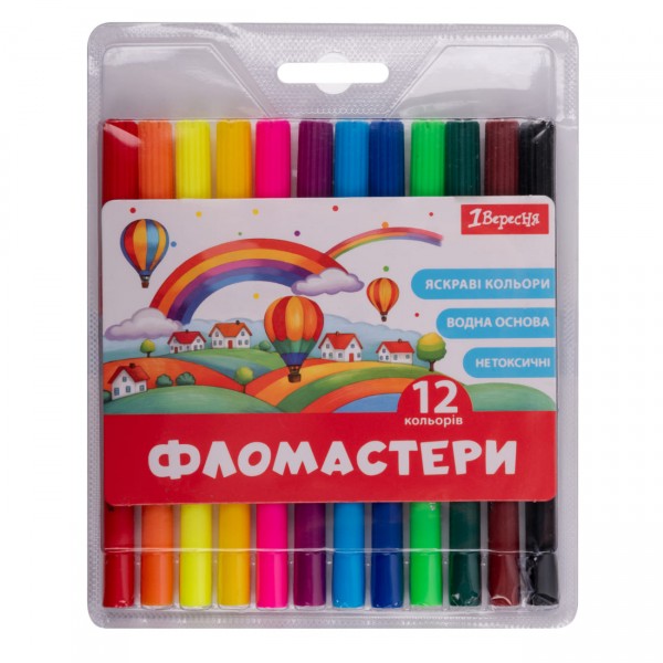 224629 Фломастери 1Вересня 12 кольорів "Classic"