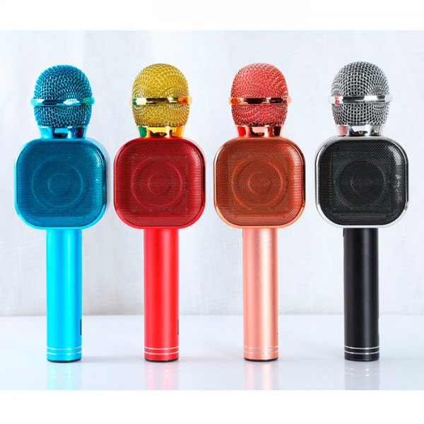 242109 Мікрофон Q12 акум., Bluetooth, TFслот, USBвх, MP3, USB, мікс кольорів, світло, кор., 25-8-9 см.