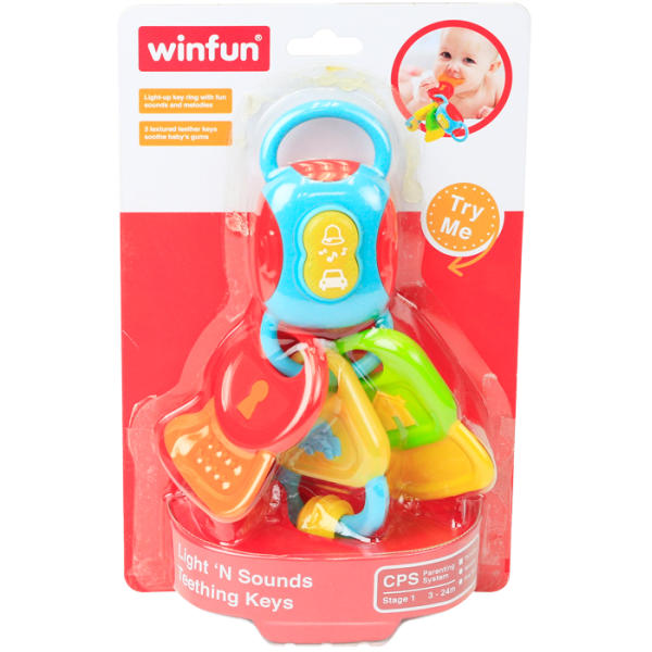 68874 Брязкальце 0185-NL WinFun  брелок, ключі, прорізувач, світло, муз., бат.лист