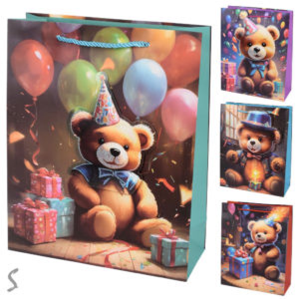 252322 Пакет подарунковий паперовий M "Teddy 3D" 26*32*10см R99700-M