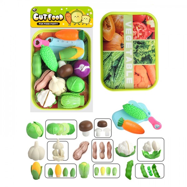 244151 Продукти WJ950-F20 на липучці, овочі, дошка, ніж, піднос, пакет, 24-34-6 см.