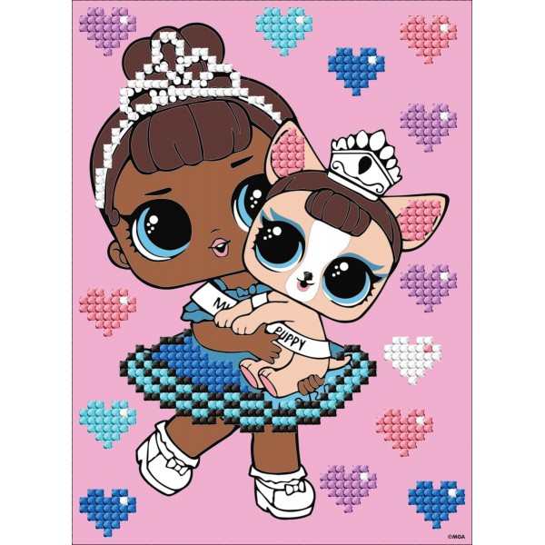 233497 Набір з алмазною мозаїкою (вибірковою) "L.O.L. Surprise! Miss Baby With Miss Puppy" 15x20см