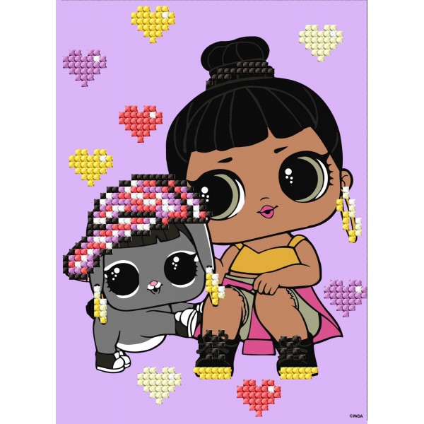 233498 Набір з алмазною мозаїкою (вибірковою) "L.O.L. Surprise! Honey Bun With Bunny Hun" 15x20см
