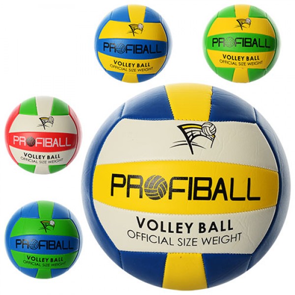 45134 М'яч волейбольний EV 3159 PROFIBALL офіц. розмір, 2 шари, 18 панелей, 5 кольорів, 260-280 г