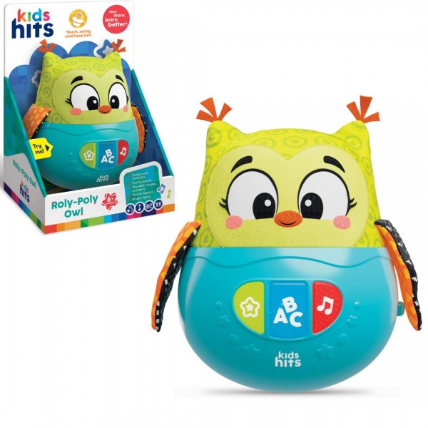 248353 Іграшка неваляшка Kids Hits арт. KH64/001 , совеня, музика, пісні, мякі, тканеві частини, у короб. см.