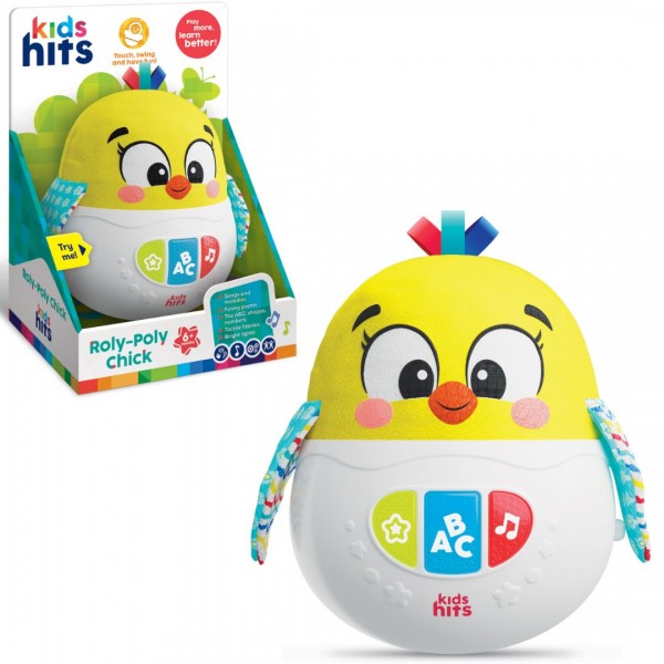 248354 Іграшка неваляшка Kids Hits арт. KH64/002 , курча, музика, пісні, мякі, тканеві частини, у короб. см.
