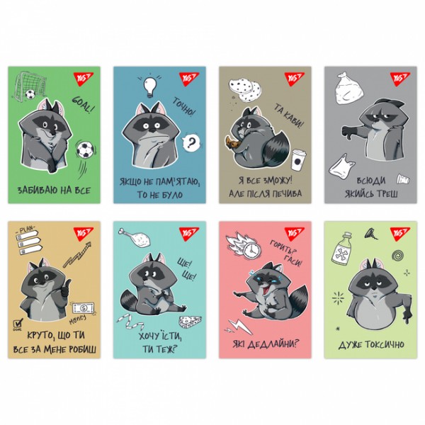 227854 Блокнот YES А7/48 кл клей Smart raccoon
