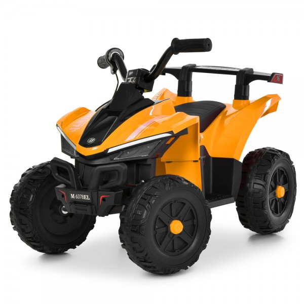 251046 Квадроцикл M 6378EL-7  1*12V9AH, 2*25W, BLUETOOTH,EVA, шкіра, світло, музика, помаранчевий