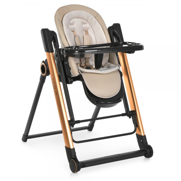 248064 Стільчик-гойдалка ME 1102 DEBUT Posh Beige радіокер.,ел.прив.,для годув.,5точ.рем.,тайм, муз.бежевий