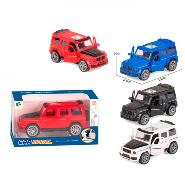 249034 Джип DD2820B інерція, відчиняються двері, гумові колеса, 4 кольори, кор., 15-8,5-7 см.