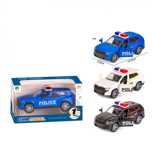 249035 Джип DD2821A інерція, поліція, відчиняються двері, гумові колеса, 3 кольори, кор.,15-8,5-7 см.