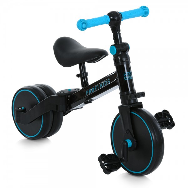 241293 Велосипед-біговел дитячий PROFI KIDS 10/8д. MBB 1008 blue green 3в1,3кол.,.сталева рама,чорн-голубий