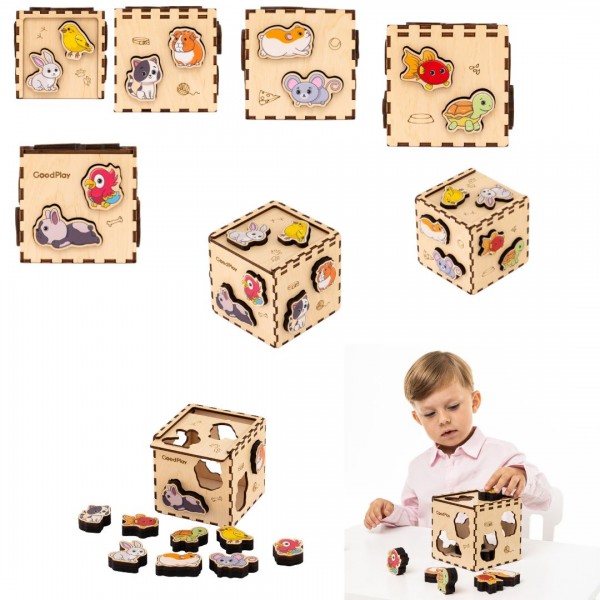 247732 Кубик-сортер Домашні тварини CUB-4-009