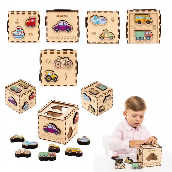 247734 Кубик-сортер Транспорт CUB-4-011