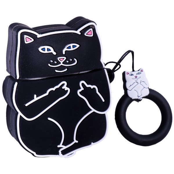 103749 Чехол для наушников Ейрподс Case Cat Fuck, Black