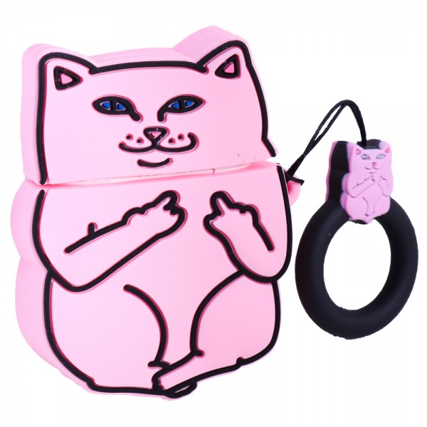 103751 Чехол для наушников Ейрподс Case Cat Fuck, Pink