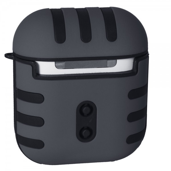 103754 Чехол для наушников Ейрподс Case with carabine Tiger, Gray