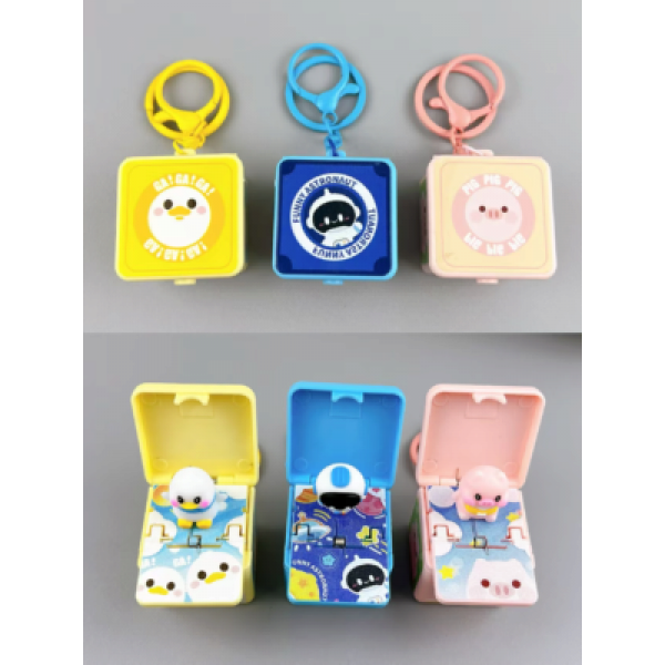 247339 Брелок FG250718028H на сумку, 9см, скринька-сюрприз 4-3-4см, мікс вид.,  пак,,10-14-4см