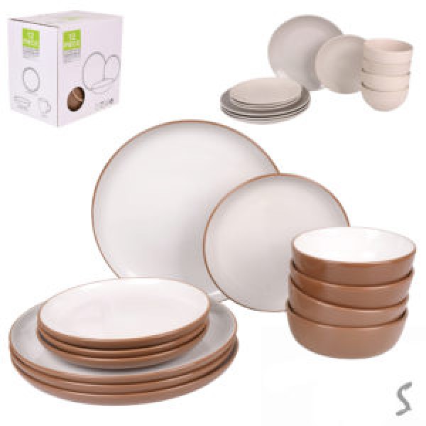 246725 Набір столового посуду 12пр/наб (тарілка 26+20см, супниця 14см) MC5581-4