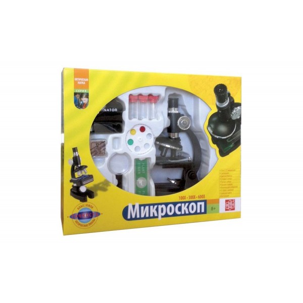 208692 EDU-TOYS Мікроскоп із підсвічуванням та проектором (збільшення у 100, 300 або 600 разів)