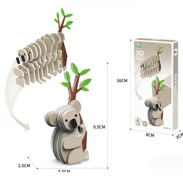 216876 Пазли 3D P5-48B коала, картон, кор., 8-16-2 см.
