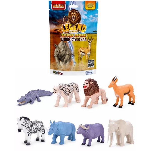 259164 Стретч-іграшка у вигляді тварини серії "LEGEND OF ANIMALS МАКСІ" – ЛЕГЕНДИ АФРИКИ: ШВИДКІСТЬ VS СИЛА (у диспл.)