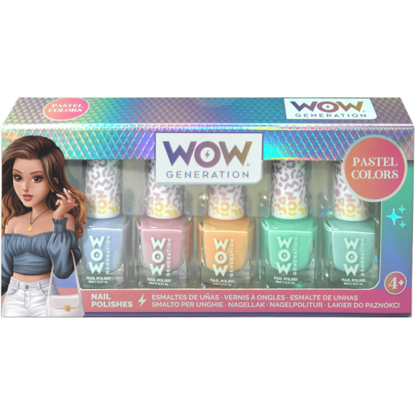 224657 Лак для нігтів пастельних кольорів, 5 шт.