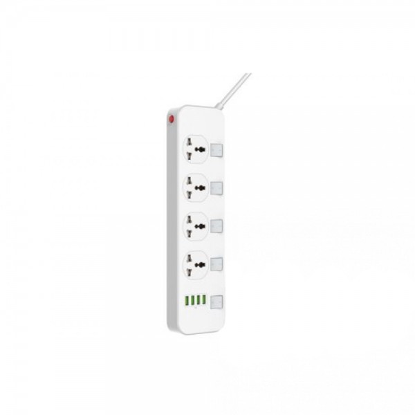 109062 Мережевий подовжувач Ldnio SE4432 — 4 USB , 4 Ports , 3.4A — White