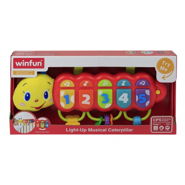 5327 Гра 0215 NL  WinFun на ліжечко, брязкальце, гризунок, муз., світло, бат., кор.