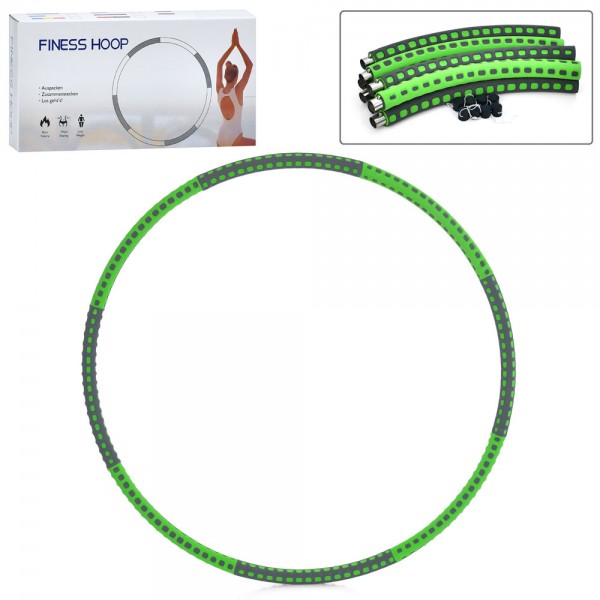 222141 Обруч MS 4477-2 хулахуп, 8 секцій, мет.+EVA, кор., 40-20-7,5 см.