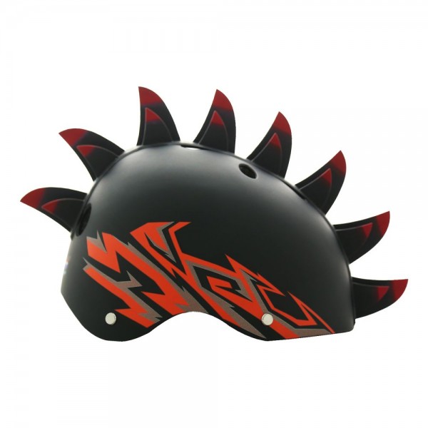 224648 Захисний шолом Ірокез чорно-помаранчевий глянцевий (М) (55-58 cм)