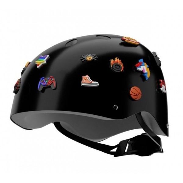 224651 Захисний шолом з пінами «Зроби сам» чорний глянцевий (М) (55-58 cм)