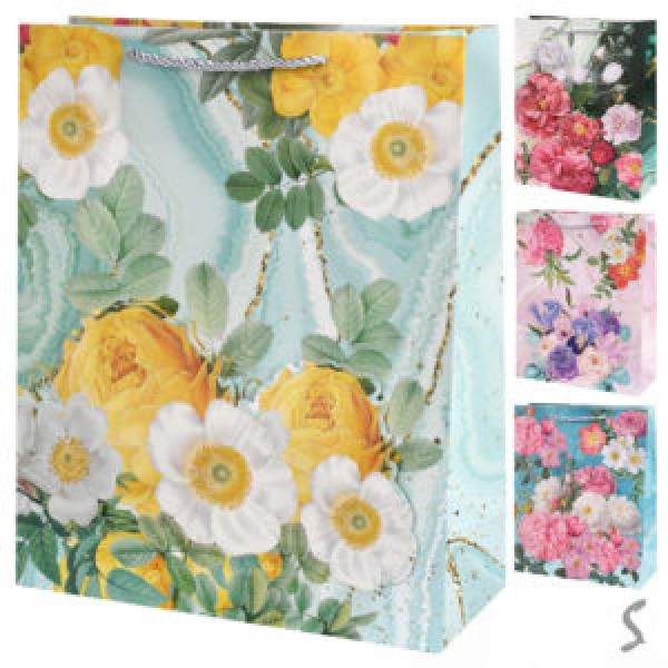 257462 Пакет подарунковий паперовий S "Flowers 3D" 18*24*8.5см R34427-S