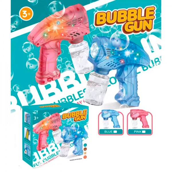 248755 Мильні бульбашки 113 пістолет 14см,світ,запас7-4см2 кольори,на бат-ці в кор-ці,14,5-14,5-5,5см