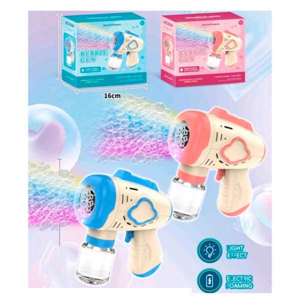 248751 Мильні бульбашки152 пістолет, 15,5см,світло2 кольори, на бат-ці, в кор-ці,16-15-7см