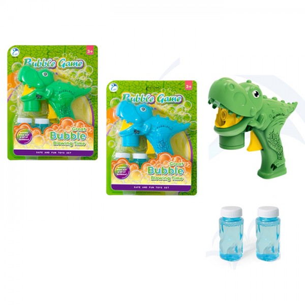 248756 Мильні бульбашки 1908-2A-4A пістолет-динозавр,17см,механіч,запас7,5-3,5см2шт, на листі, 22-28-6,5см