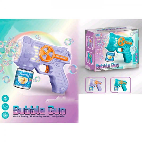 248757 Мильні бульбашки 333-50пістолет,16см,світ,запас7-4,5см,2 кольори,в кор-ці,16,5-13-7см