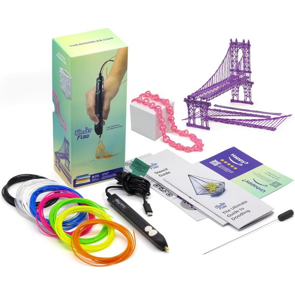 200943 3D-ручка 3Doodler Flow для проф. використання – СИНЯ (8 стрижнів, аксесуари)