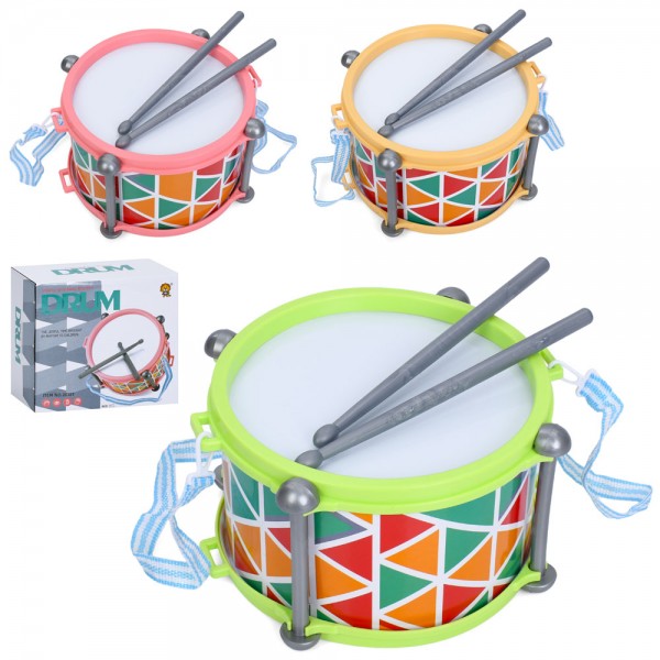 248942 Барабан 2018T 2 палички, ремінець, 3 кольори, кор., 20,5-19-11,5см