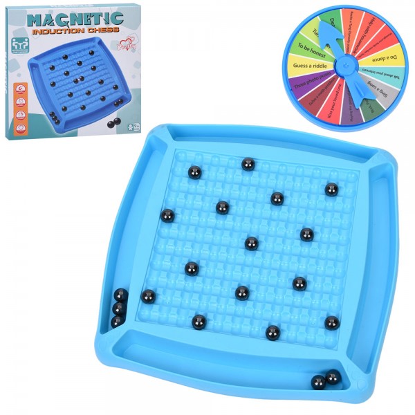 240078 Настільна гра 2020 магнитні шахи, ігрове поле, кульки-магнити 20шт., кор., 28,5-28,5-3,5 см.