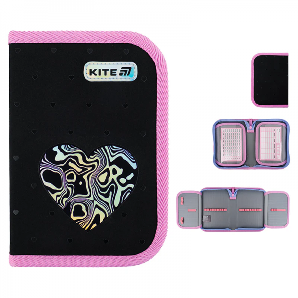 225898 Пенал Kite 1 від., 2 відв., без наповнення 622 Love is