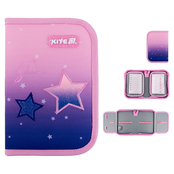 225901 Пенал Kite 1 від., 2 відв., без наповнення 622 Sparkling